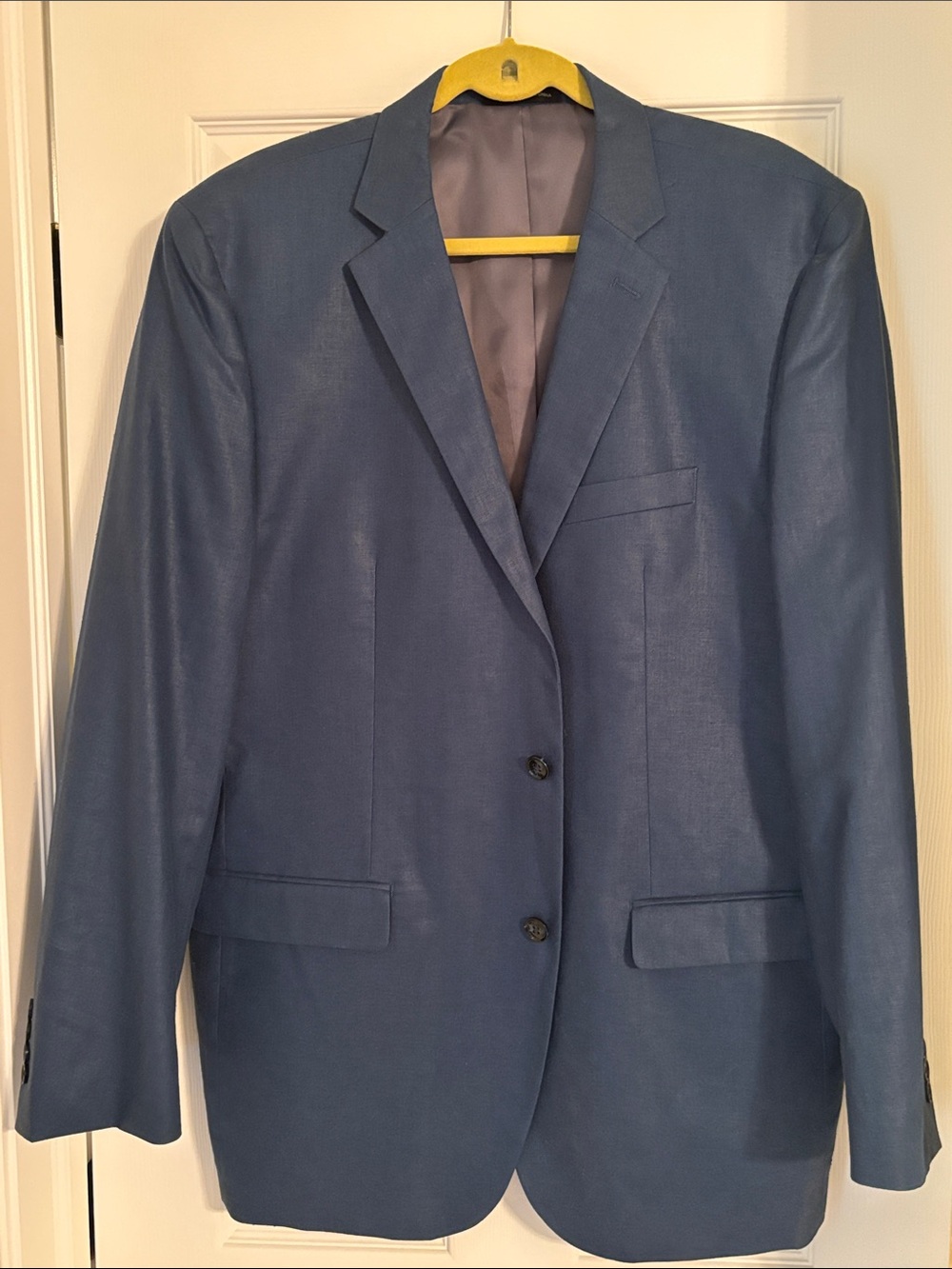 Perry Ellis Linen Blend Blue Two-Button Sport Coat